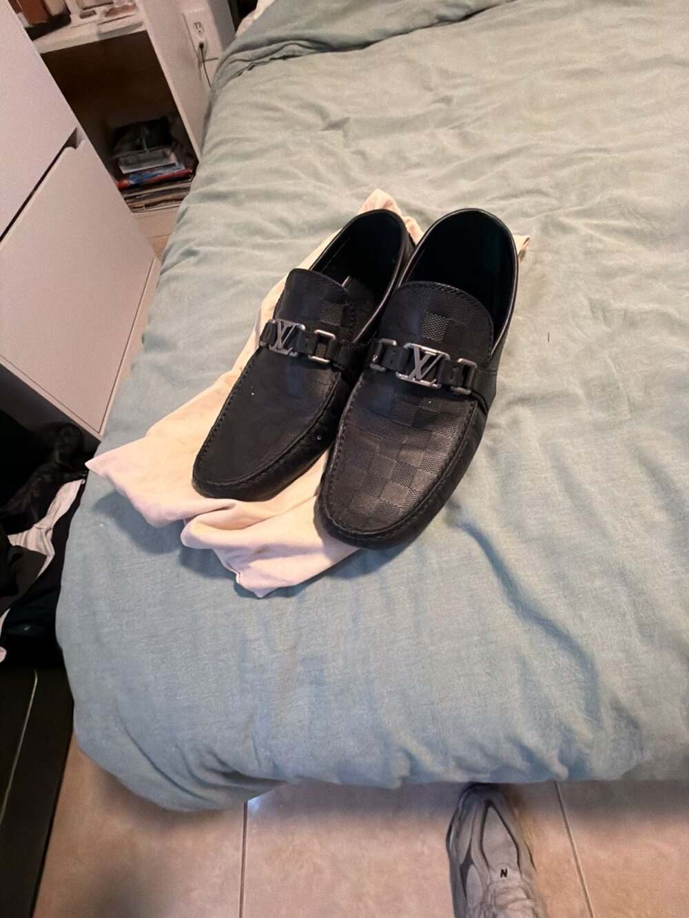 Louis Vuitton Hockenheim Moccasin Loafers Black Damier Infini